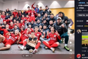 河南队门将王国明社媒庆祝2-0击败亚泰：喜提3分，差点感冒了🥶