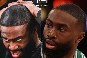 节目效果拉满😂杰伦-布朗打电话向詹姆斯询问自己该不该去植发