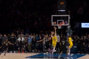 压哨绝杀！里夫斯突破抛投！湖人绝杀森林狼！