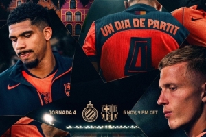 剑指三分！巴萨发布欧冠赛前海报：莱万、奥尔莫、阿劳霍出镜